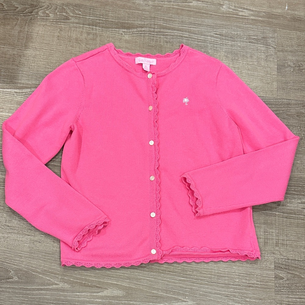 Lilly Pulitzer Pink Scalloped Kids Sweater
